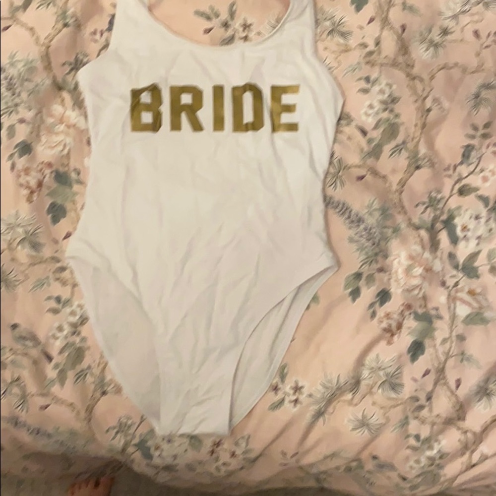 “BRIDE” white swimsuit